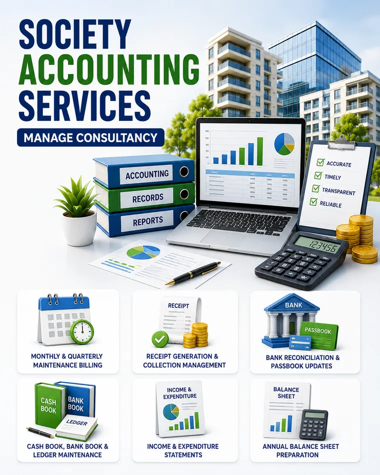 Society accounting dashboard, reports and records
